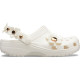 Женские Crocs Classic Metallic Blooms Clog White с цветочками