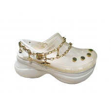 Жіночі Crocs Classic Bae Translucent Clog White з ланцюгом