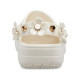 Женские Crocs Classic Metallic Blooms Clog White с цветочками