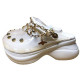 Женские Crocs Classic Bae Translucent Clog White с цепью