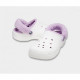 Жіночі зимові утепленні Crocs Baya Lined Clog Fuzz-Strap Clogs White