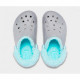 Женские зимние утепленные Crocs Baya Lined Fuzz-Strap Clogs Bright Grey/Ice Blue