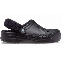 Зимние утепленные Crocs Baya Lined Clog Fuzz-Strap Black