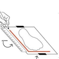 Используйте линейку, чтобы измерить длину Вашей стопы от середины пятки до кончика самого длинного пальца.